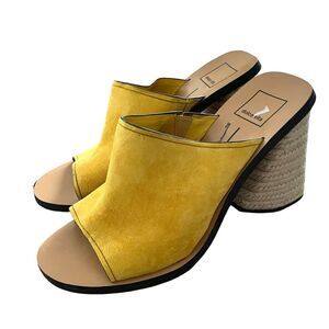 Dolce Vita Alba Braided Honey Suede Heels Size 8.5 Chunky Leather Sandals